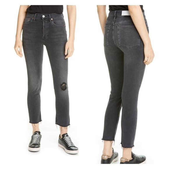 RE/DONE Originals High Waist Ankle Crop Jeans Size 26 - Picture 2 of 10